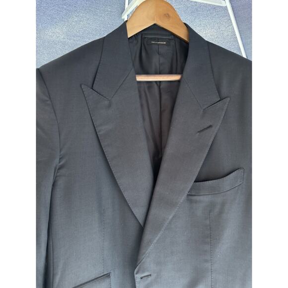 Tom Ford Navy Blue Suit Jacket Tailored To Size 58/47 Chest US - Picture 3 of 10